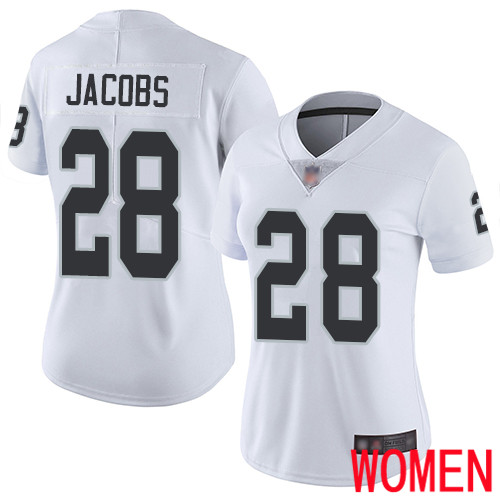 Oakland Raiders Limited White Women Josh Jacobs Road Jersey NFL Football #28 Vapor Untouchable Jersey